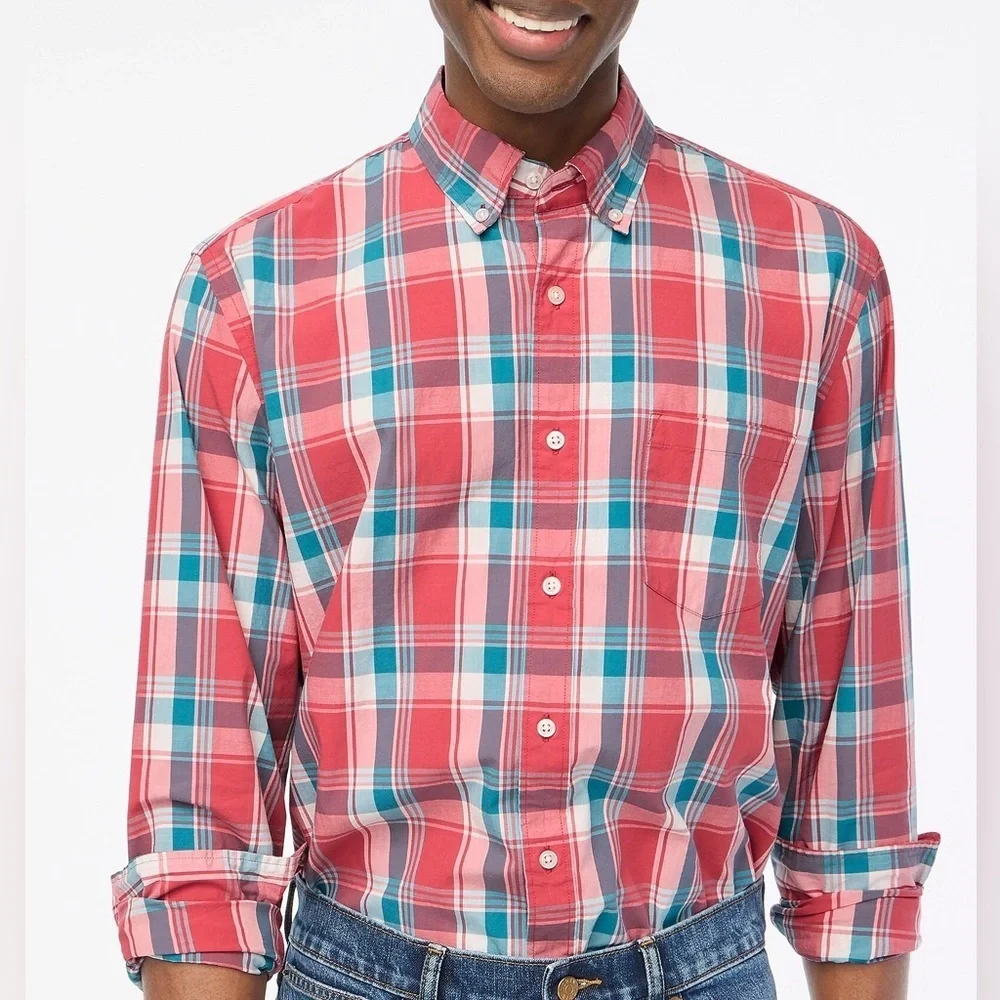 J. Crew Plaid Classic Flex Casual Shirt Size Small